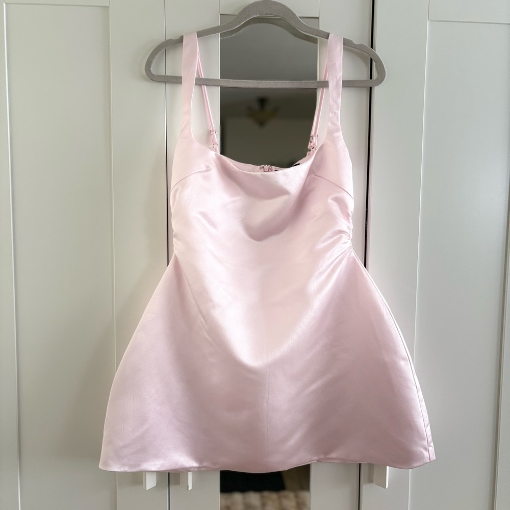 Elegant Pink Satin Dress
